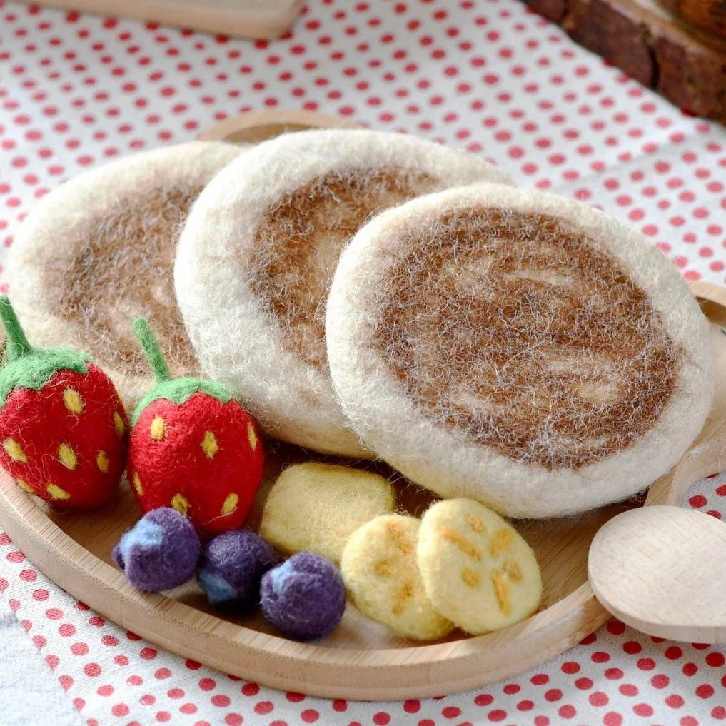 felt pancake breakfast play food toys