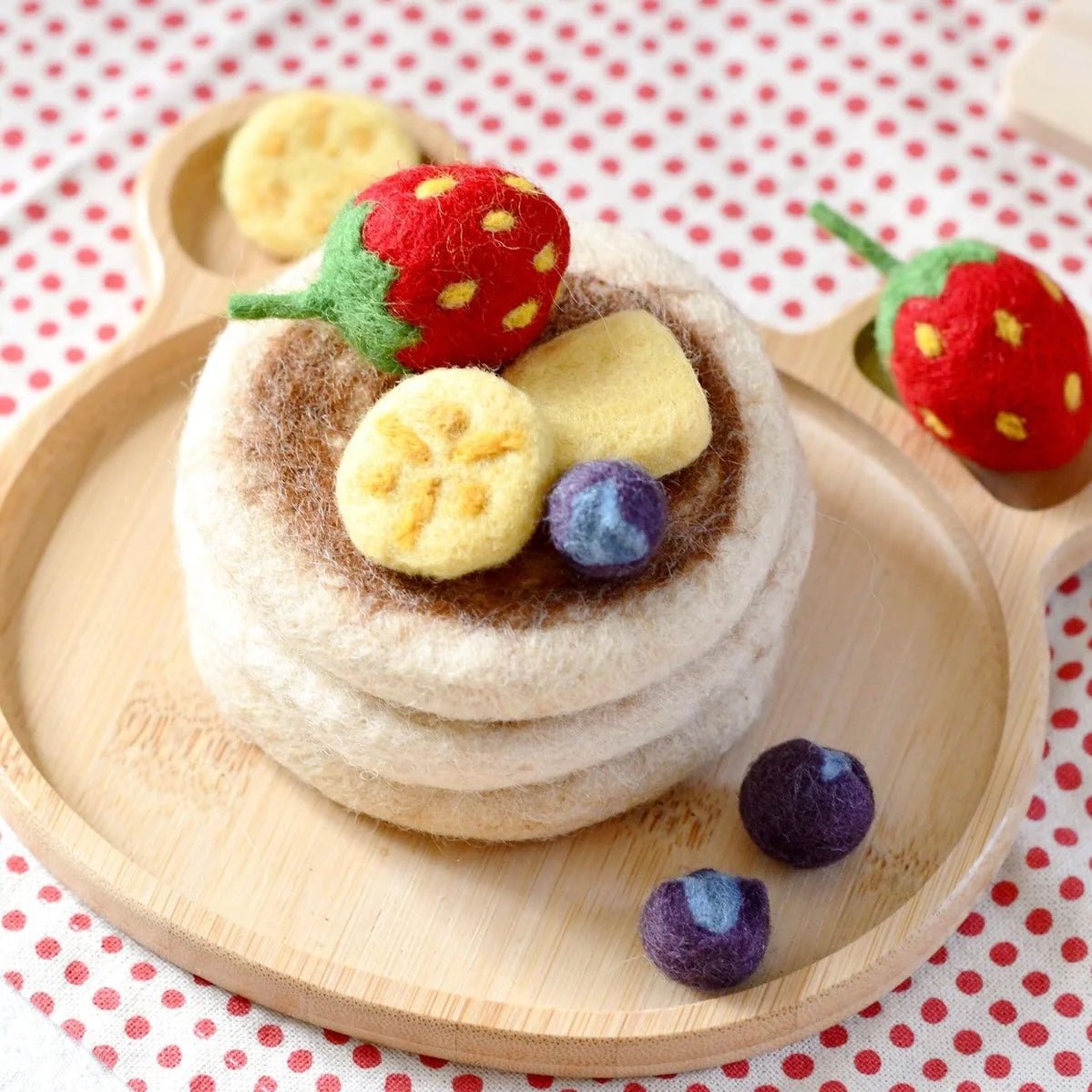 felt pancake and fruit play food