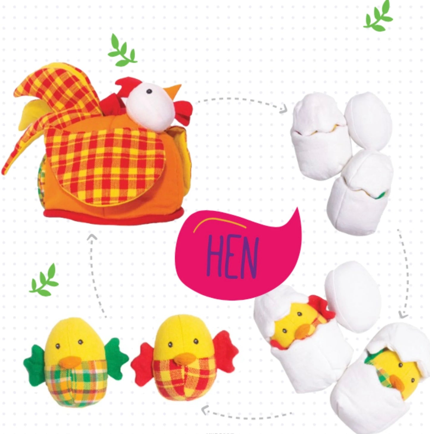 hen chicks and egg toys