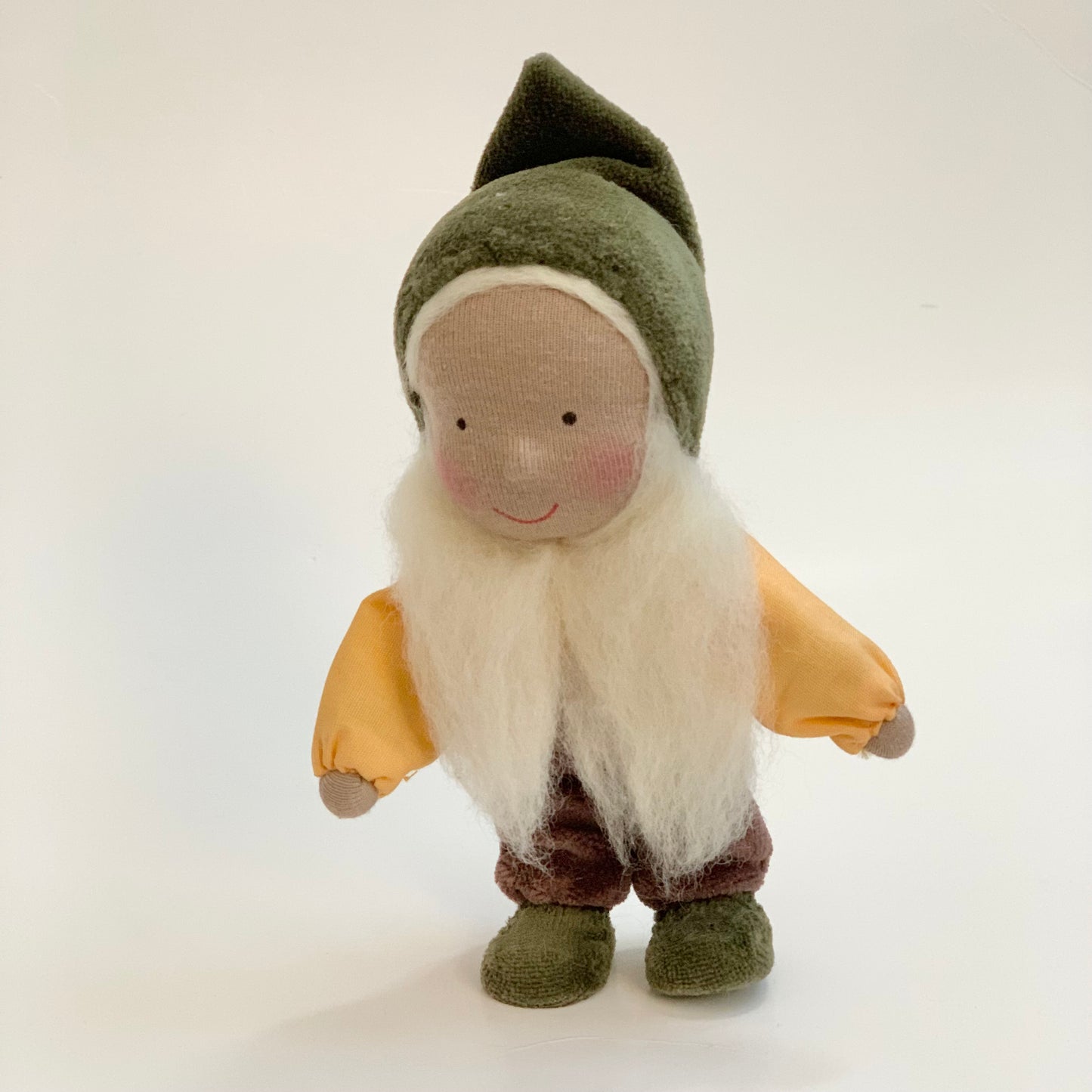evi waldorf woodland boy gnome doll with white beard