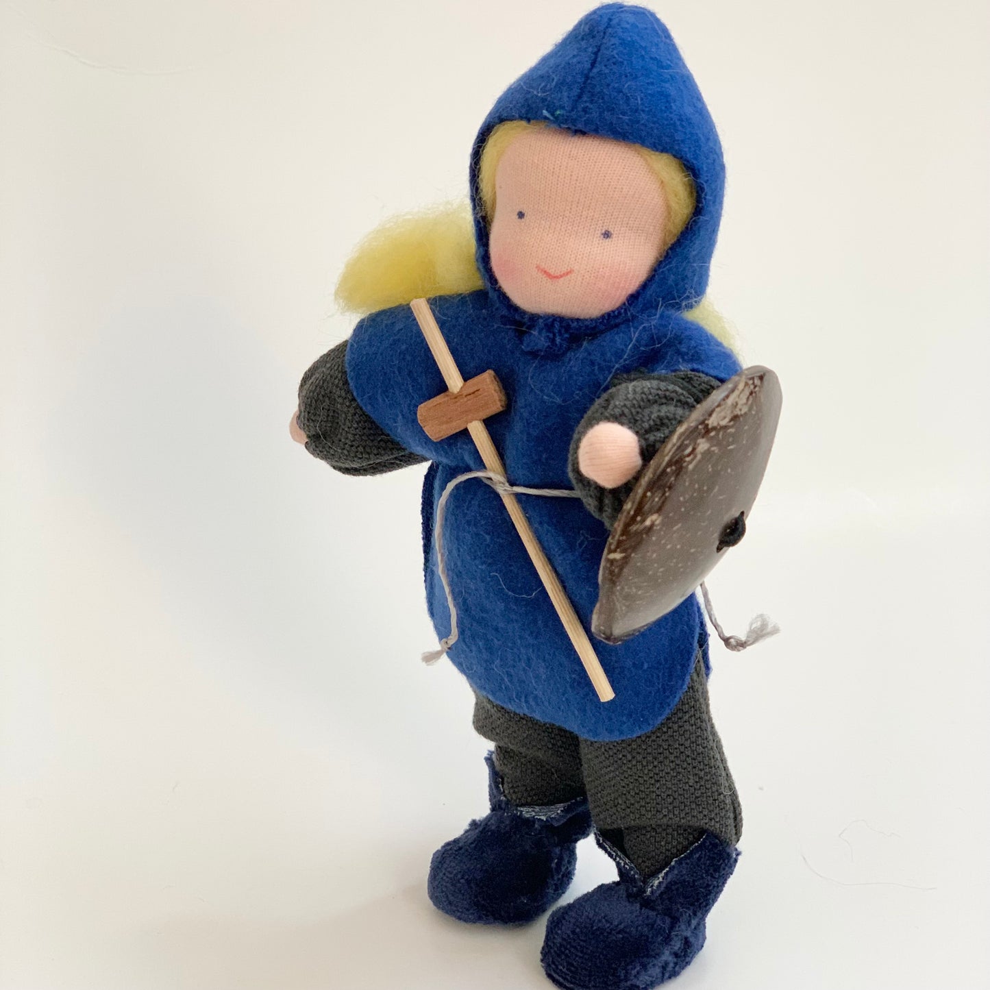evi waldorf knight doll with sword and shield for small world play