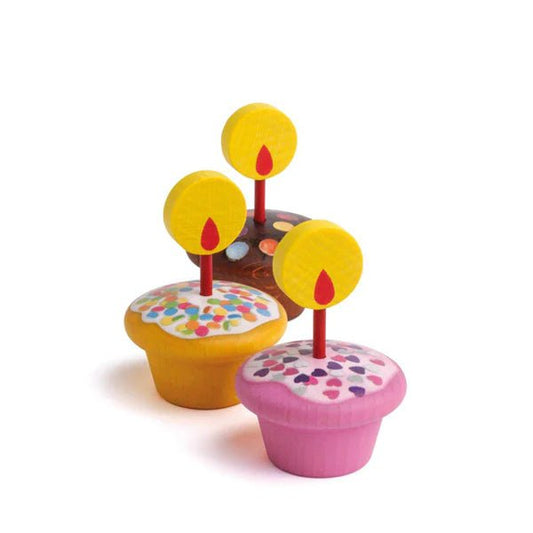 Erzi wooden Birthday cupcakes