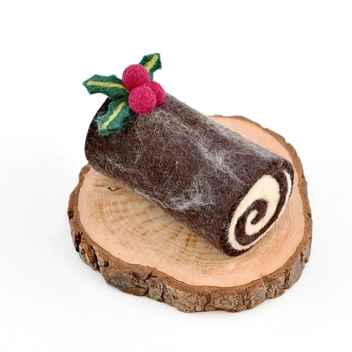 felt play food holiday yule log