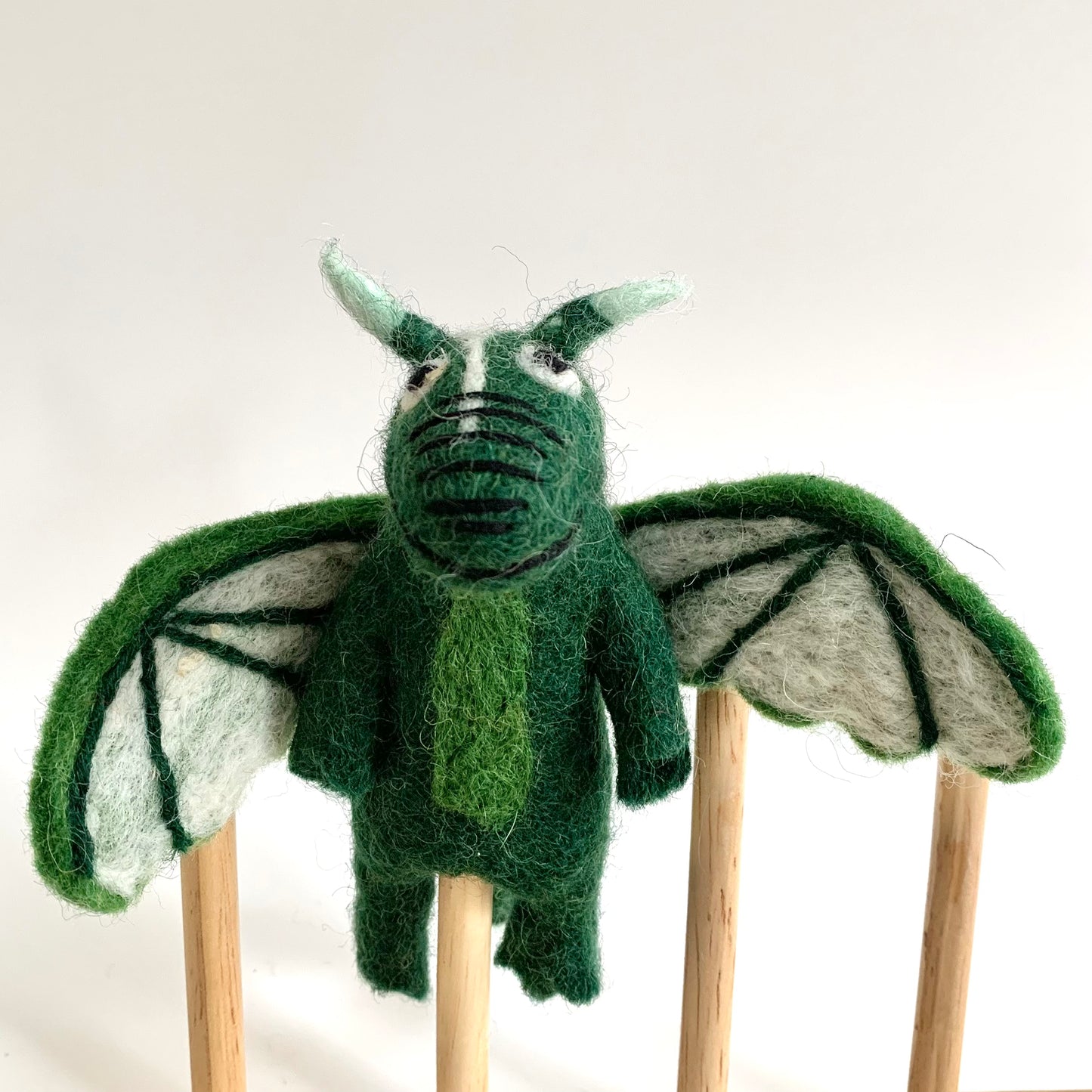 Handmade Felted Dragon Finger Puppet