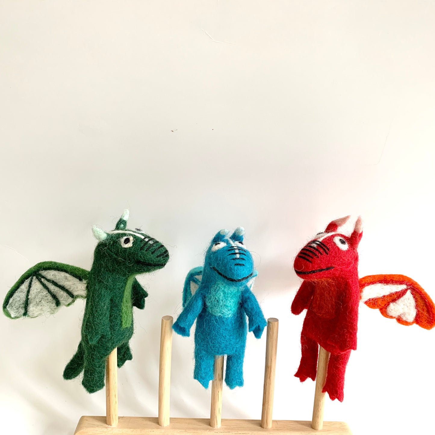 Handmade Felted Dragon Finger Puppet