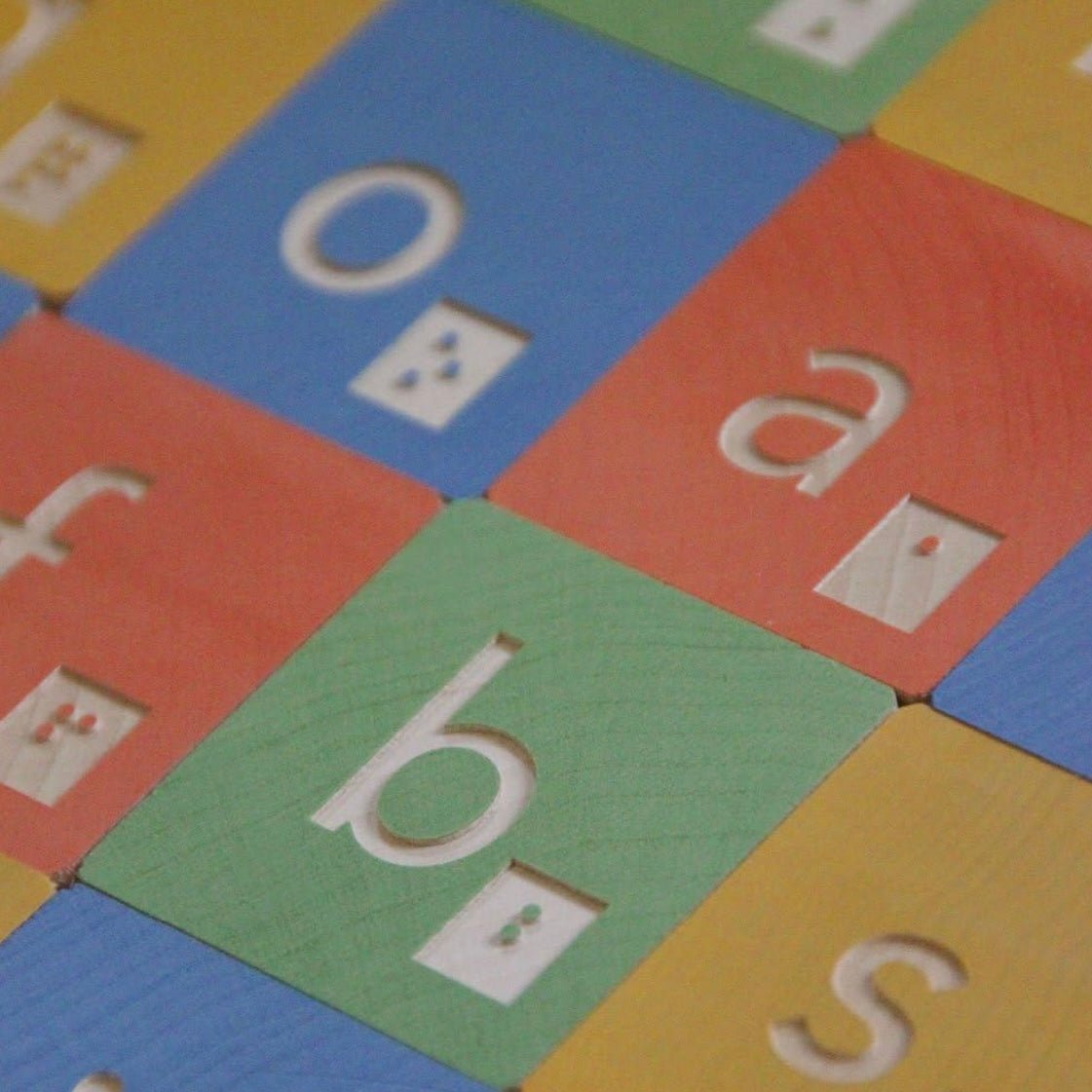 braille abc toy blocks close