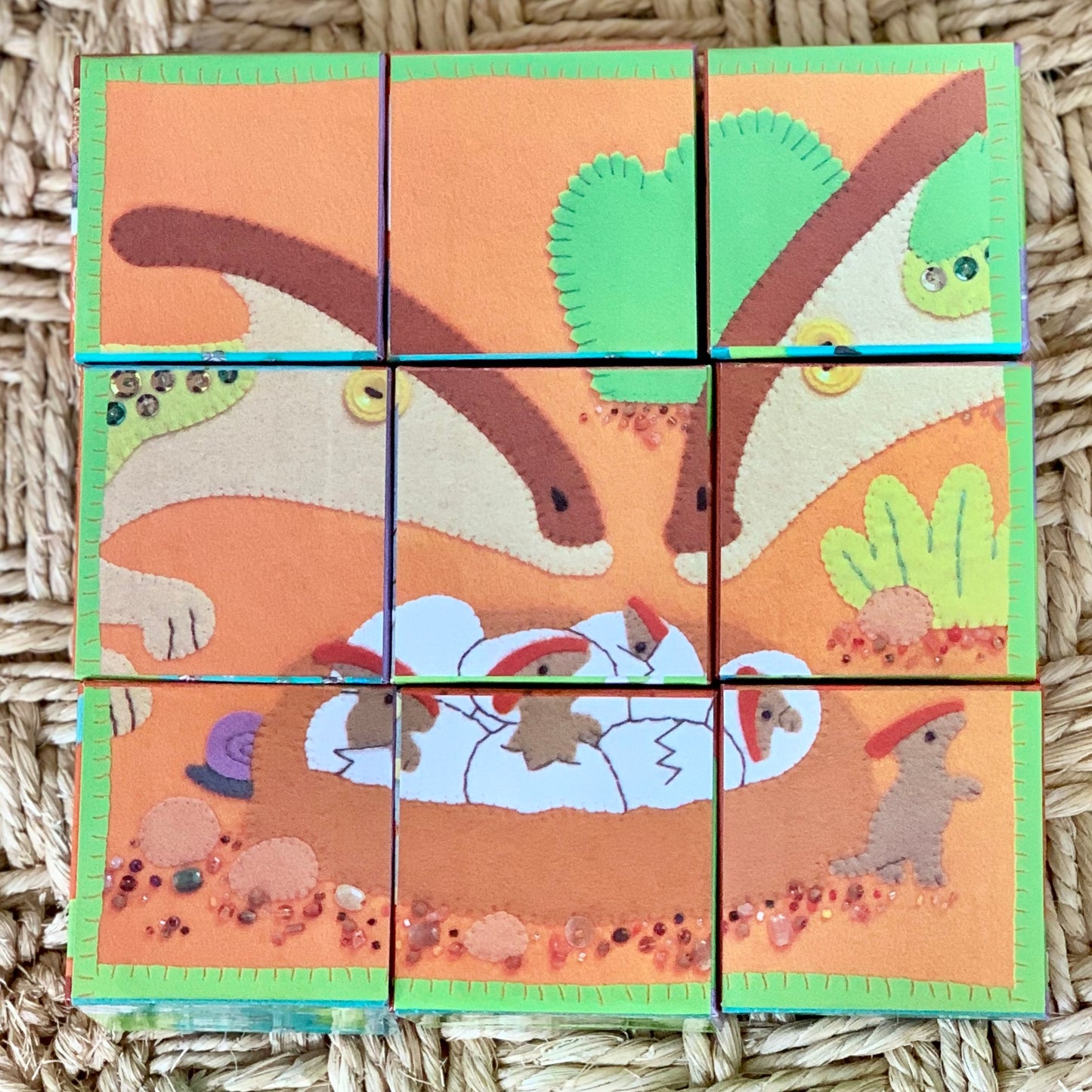 dinosaurs with babies block puzzle toy