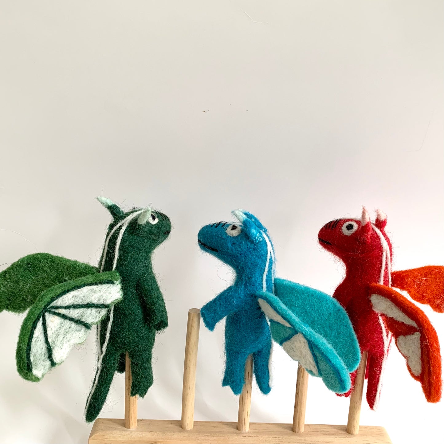 Handmade Felted Dragon Finger Puppet