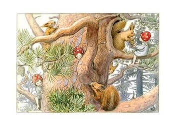 children of the forest elsa beskow illustration of squirrels in a tree