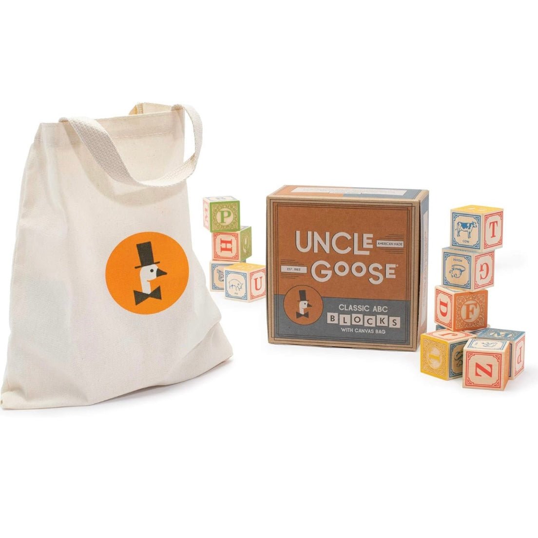 alphabet blocks bag and box