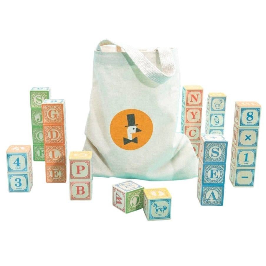 uncle goose abc blocks with bag