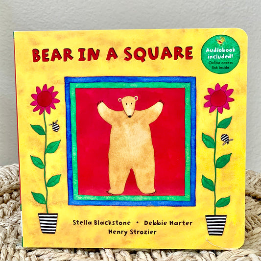 bear in a square board book for baby and toddlers