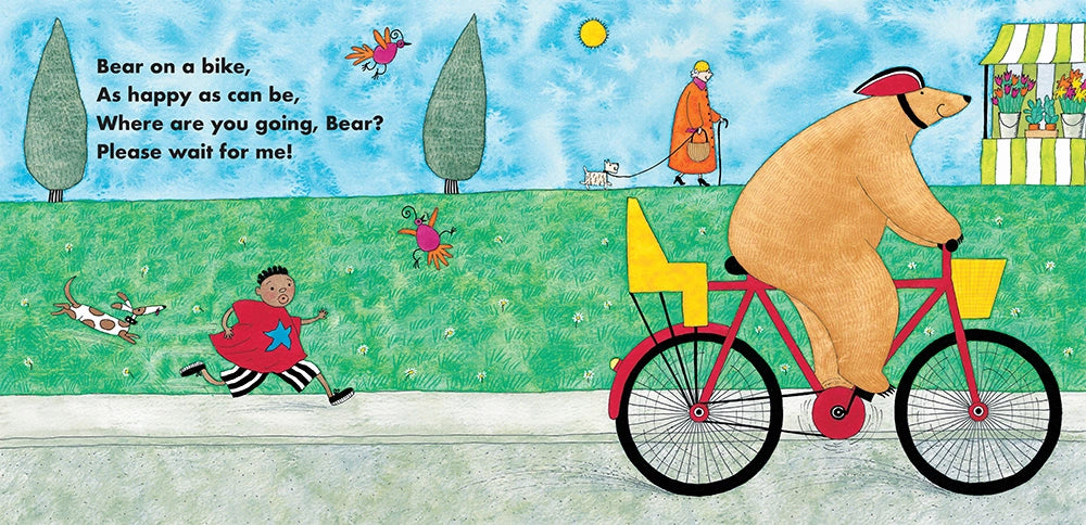 Bear on a Bike Children's book illustration