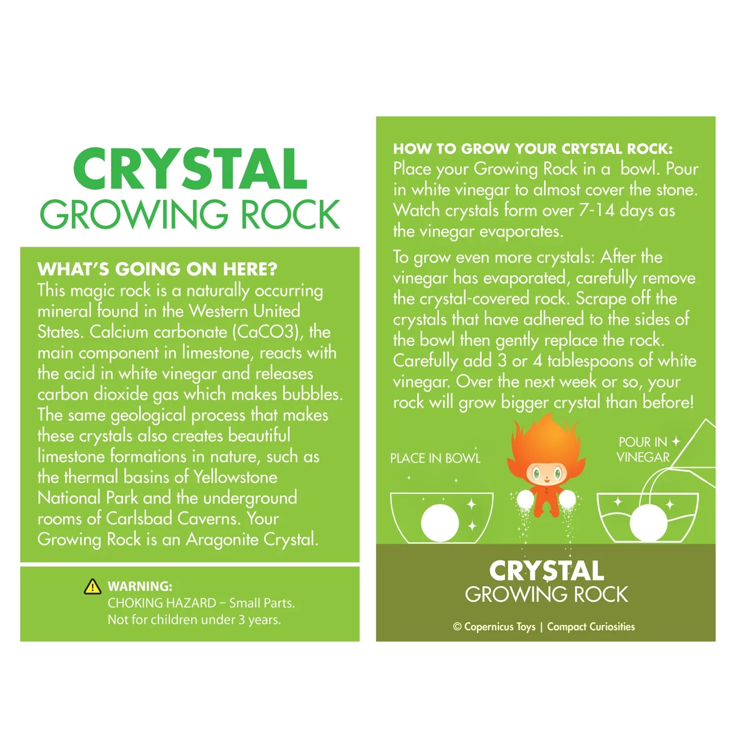Instructions for crystal growing rock science experiment for kids