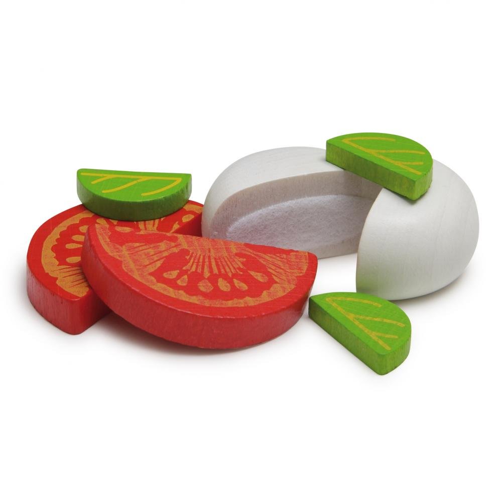 erzi wooden mozzarella, tomato, basil play food