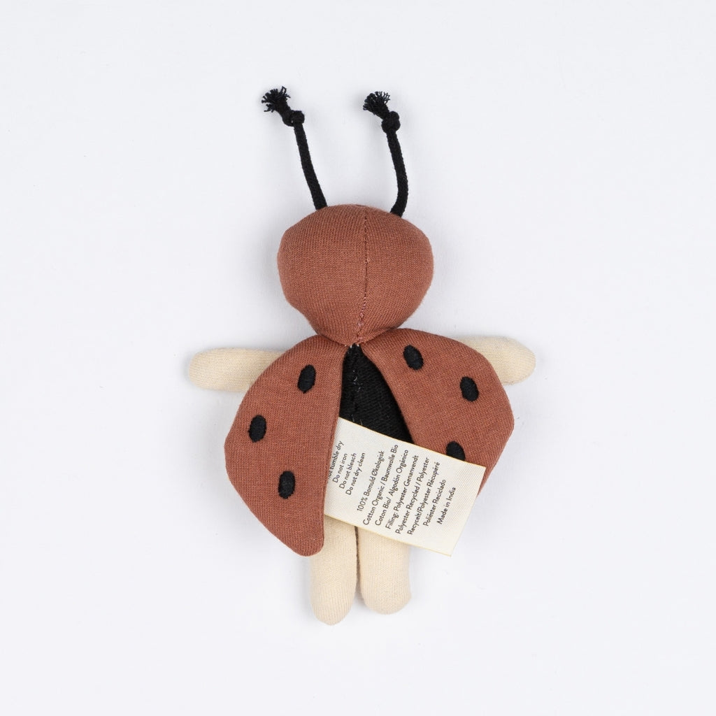 Fabelab Organic Plush ladybug pocket doll small world toy background
