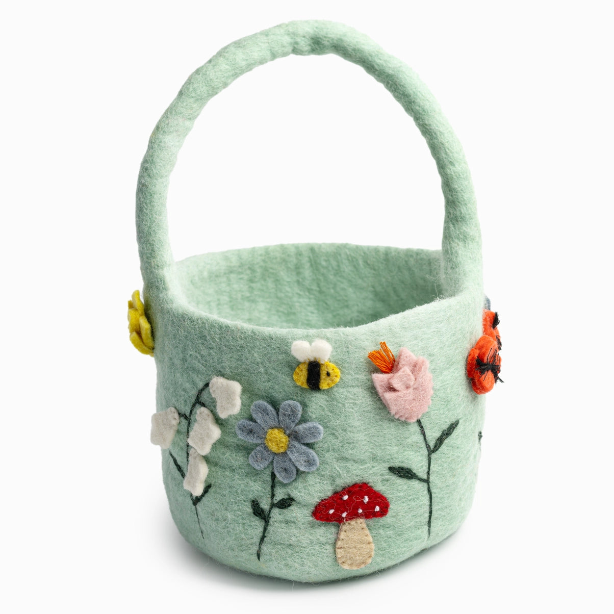 Handmade Felted Garden Easter Basket