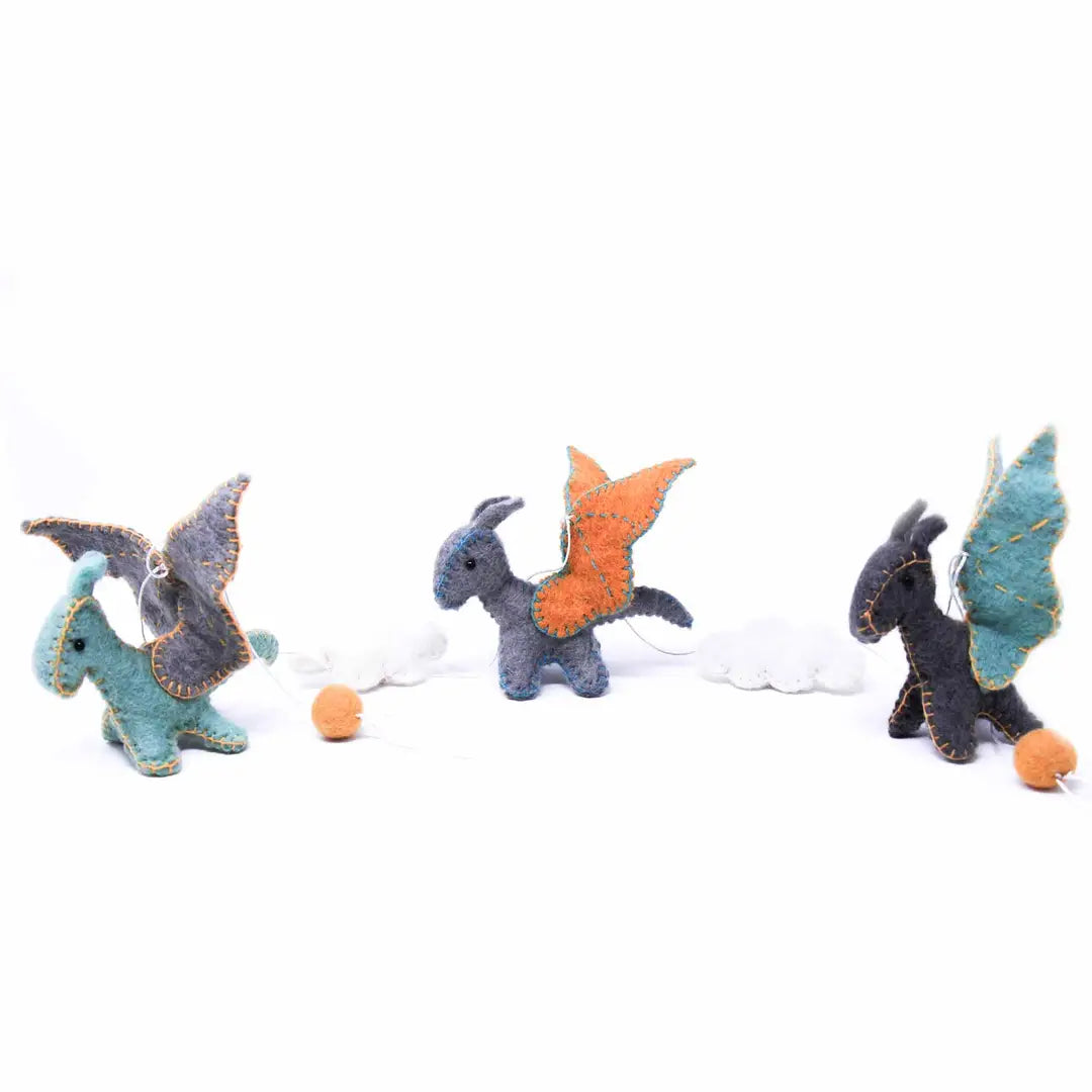 Handmade Felt Dragon Garland