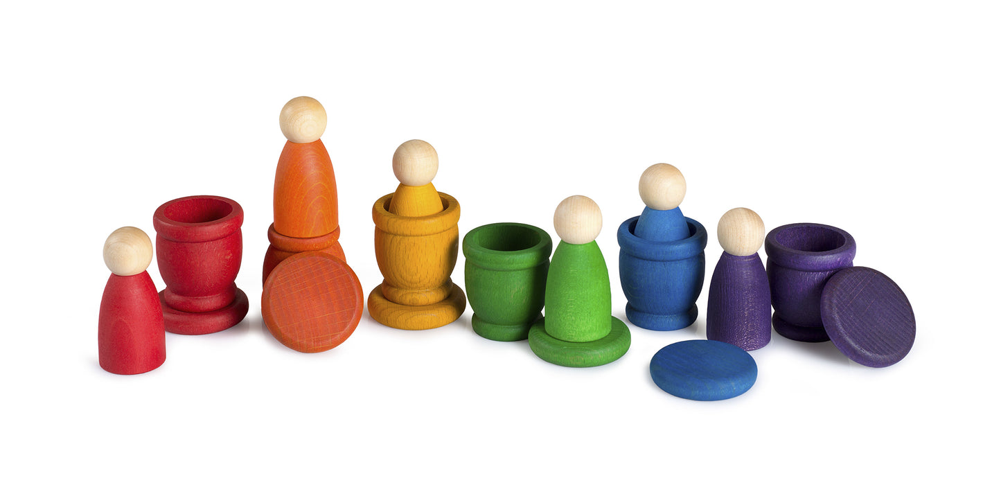 grapat wooden rainbow nins, mates and coins set