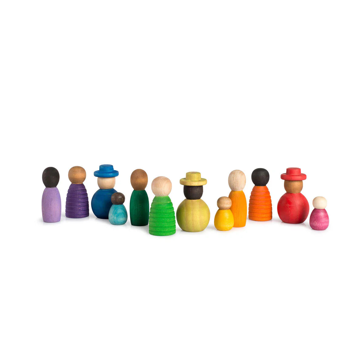grapat wooden peg doll nins diverse together set