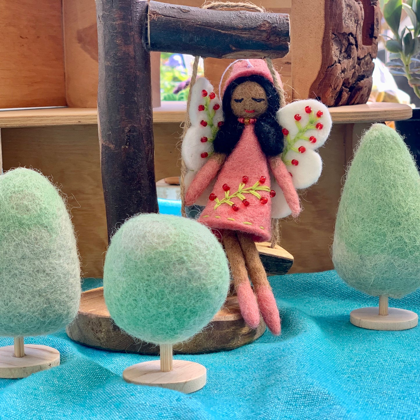 tara treasures waldorf fairy in a peach dress