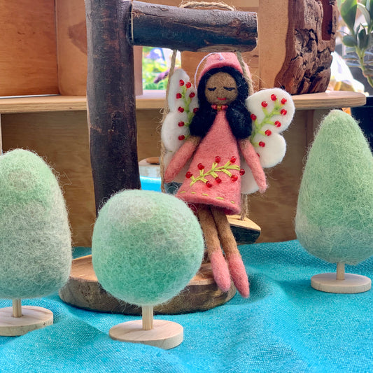 tara treasures waldorf fairy in a peach dress