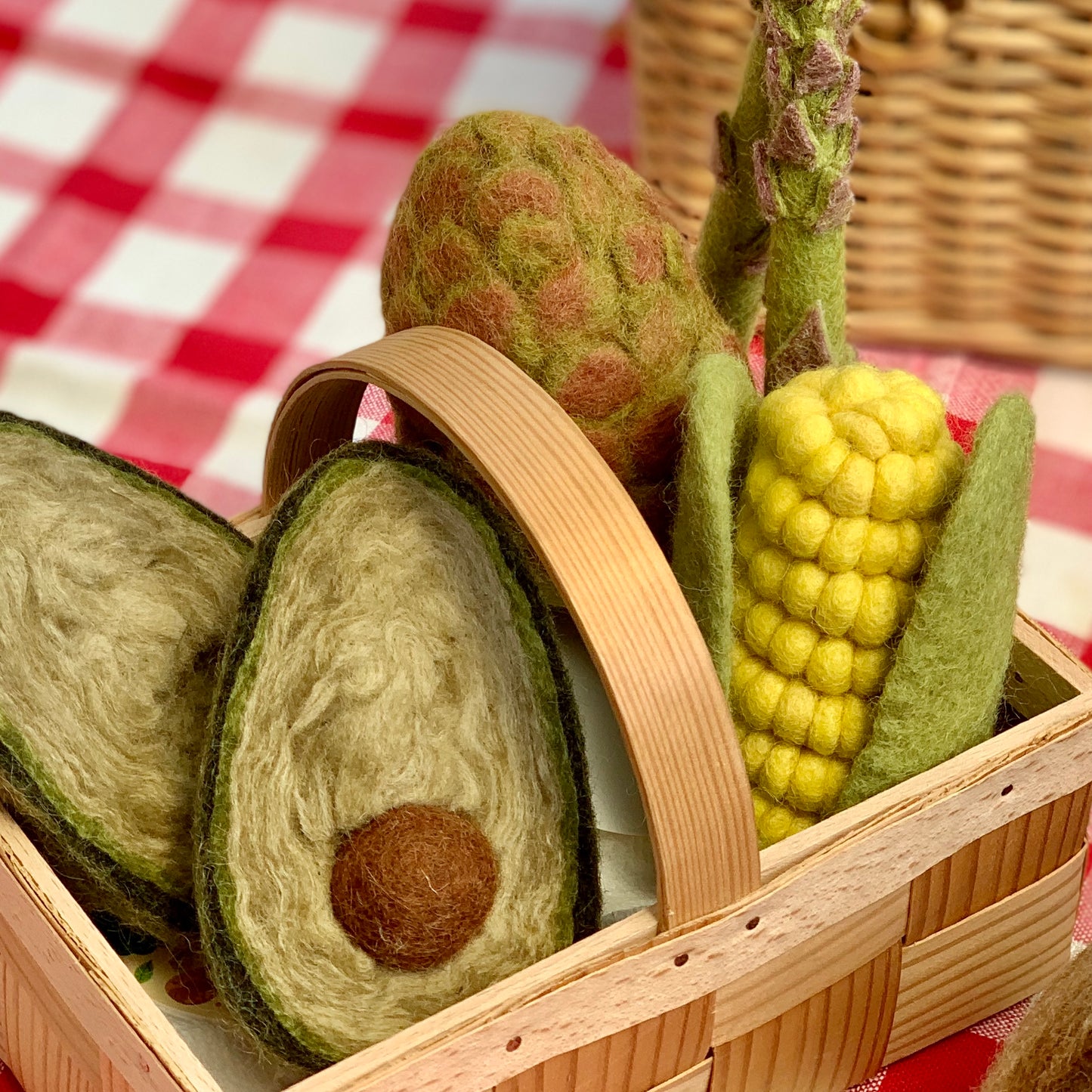 Needle-felted Play Food Vegetable Corn on the Cob