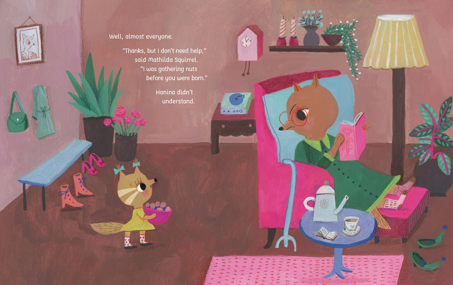 The Midnight Mitzvah children's book illustration of chipmunk family