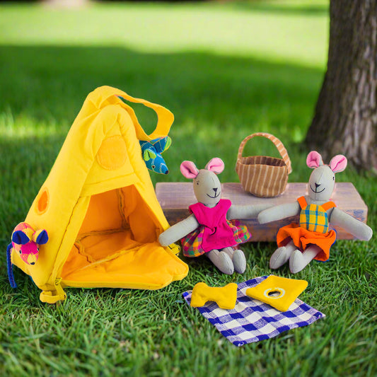 handmade mouse  dollhouse picnic set