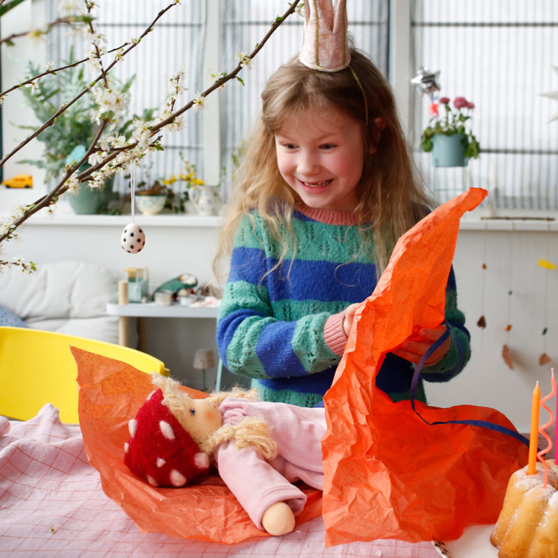 girl with nanchen organic waldorf doll lolle