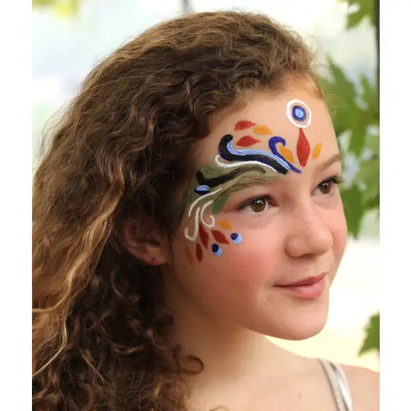 Girl with colorful Natural Earth face paint
