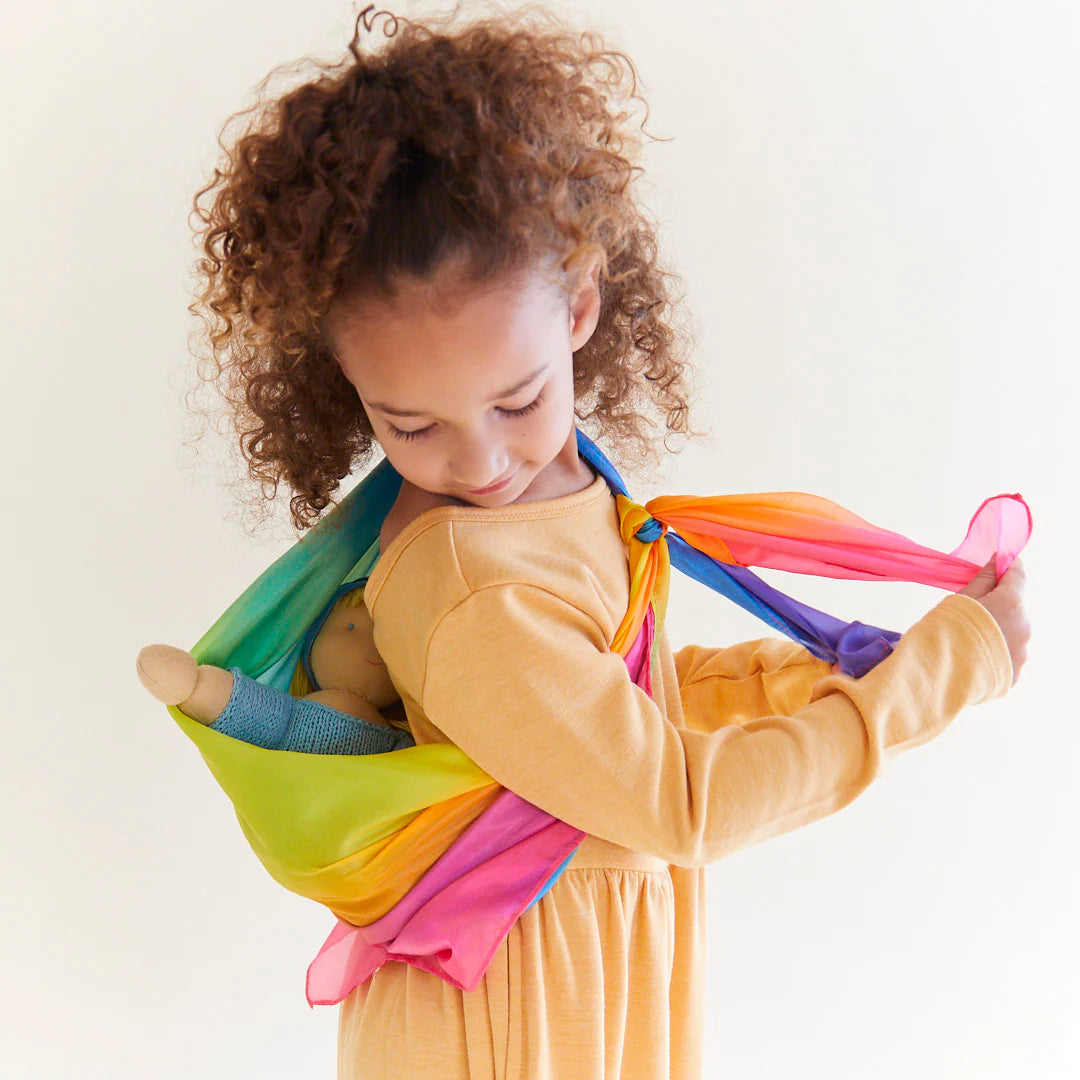 sarah's silks rainbow playsilk doll sling