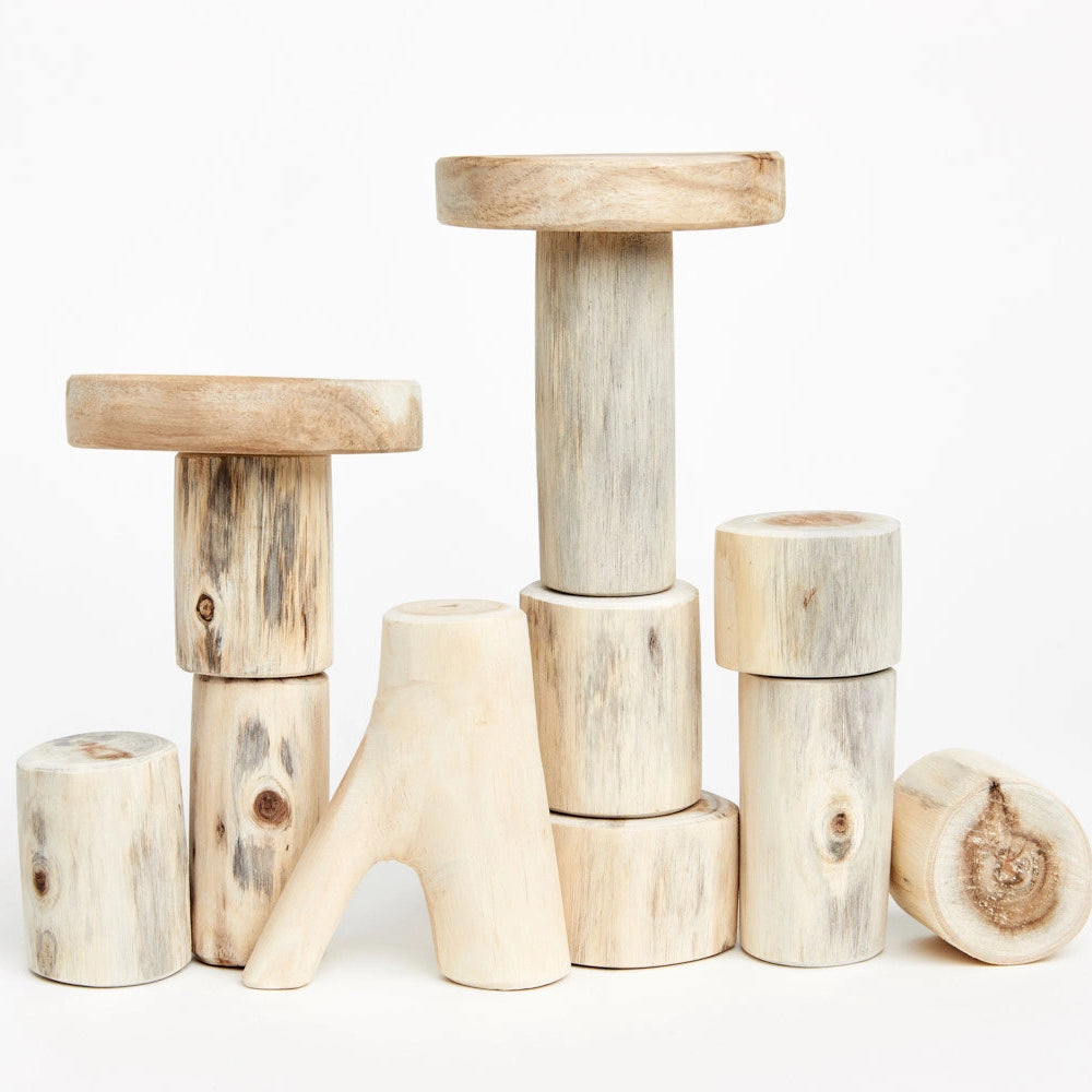 Set of 12 all natural Baby Tree Blocks
