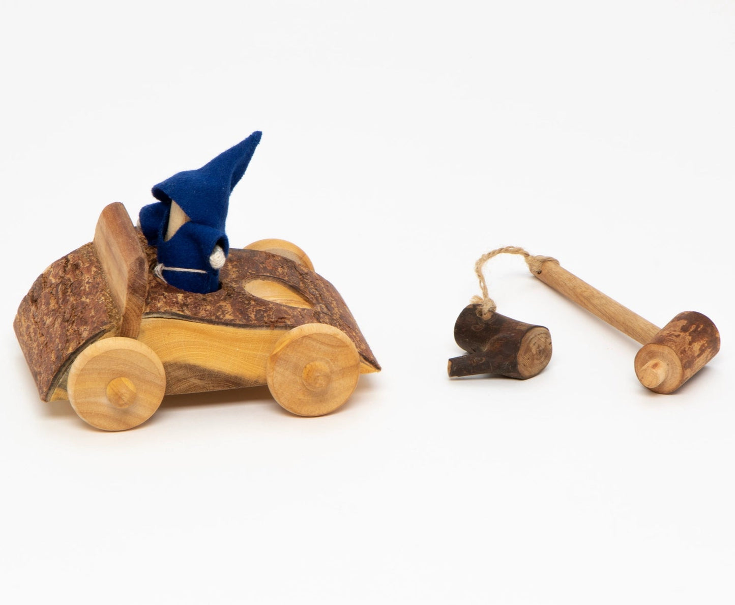 Wood Branch Tow Truck and Car Set