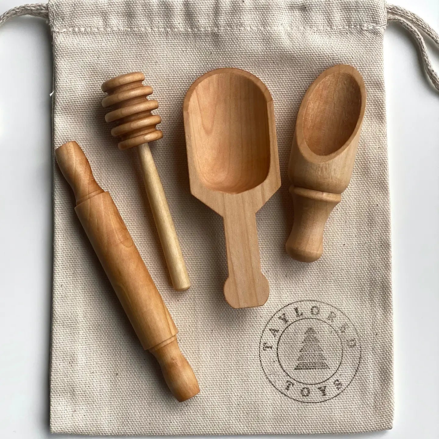 natural wooden kitchen tool kit toys