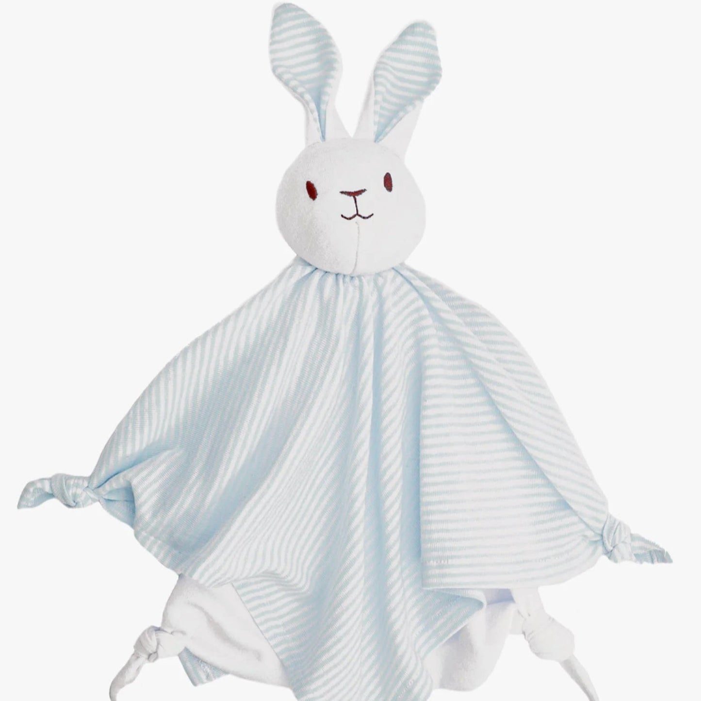 under the nile organic baby bunny blanket toy pale blue stripes
