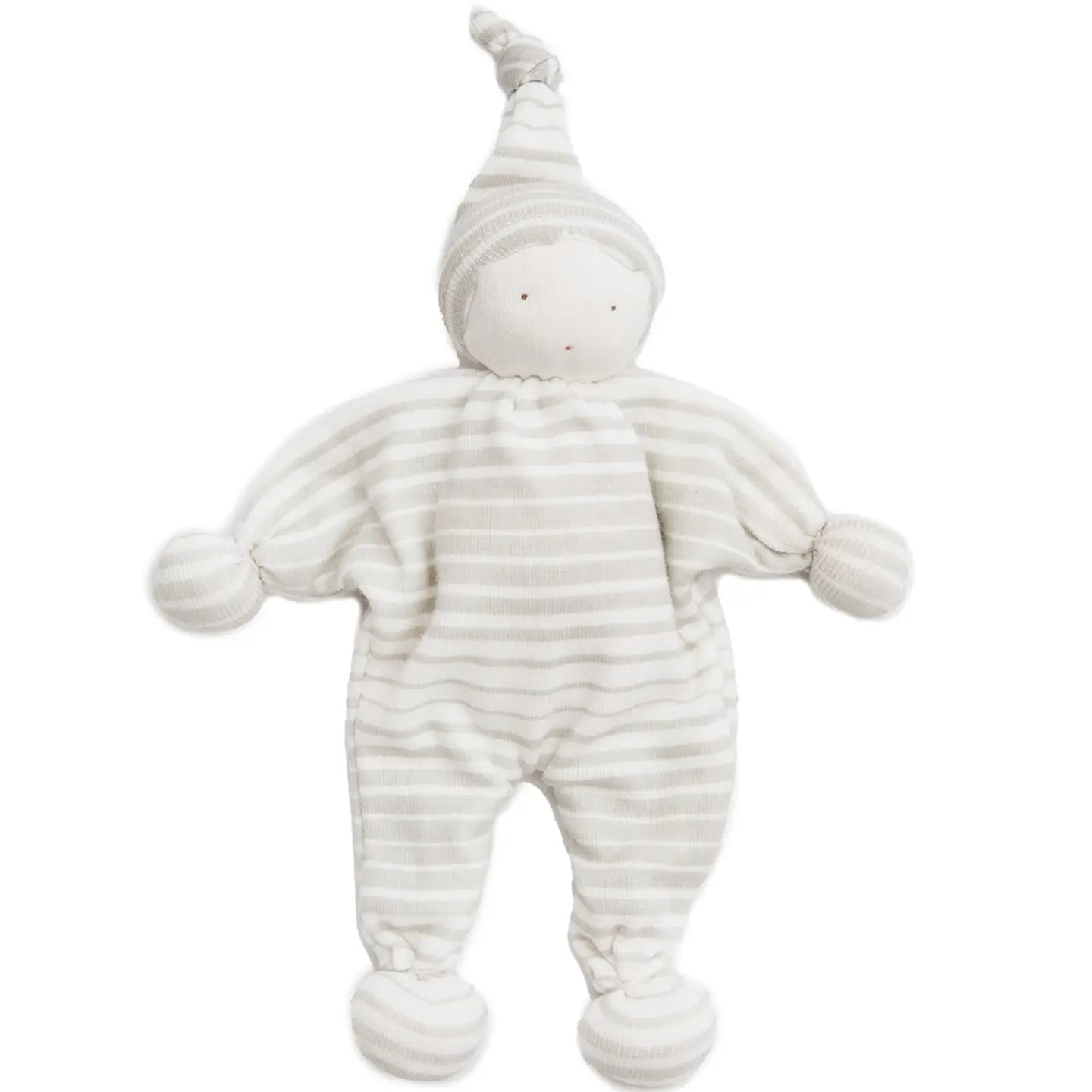 under the nile organic baby buddy lovey doll in gray ombre stripes