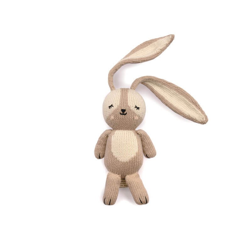 red and olive handmade lop eared bunny rabbit doll