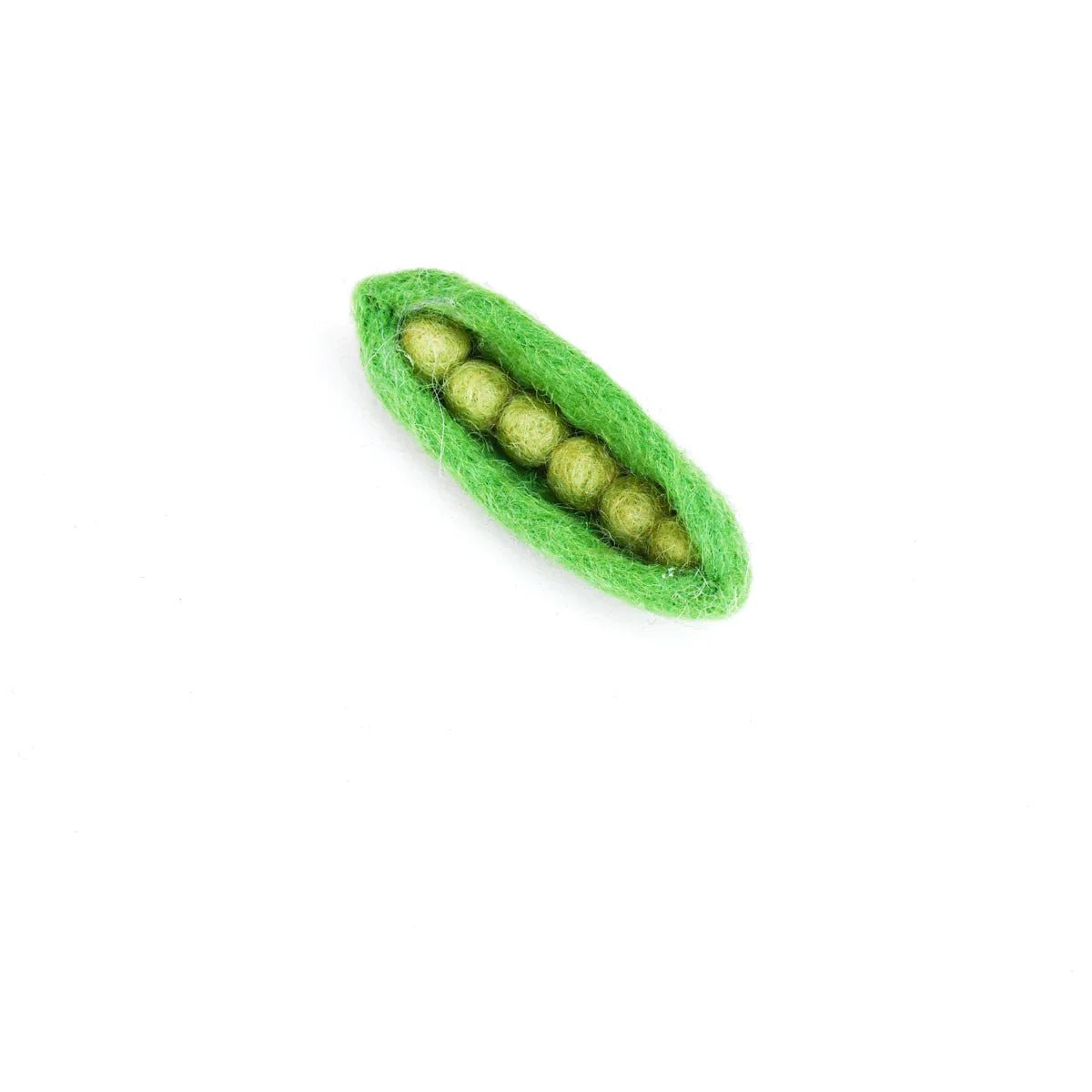 Felt play food toy pea pod