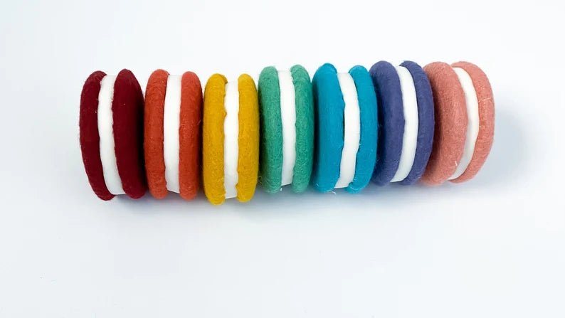 USA made felt play food macarons