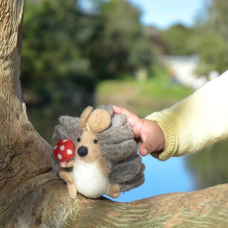 handmade felt hedgehog stuffed animal toy