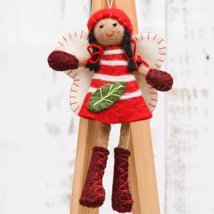 Felt Greetings Fairy Red Dress | Handmade Tara Treasures Waldorf Toys Tree Hollow Toys Felt Greetings Fairy Red Dress | Handmade Tara Treasures Waldorf Toys Tree Hollow Toys