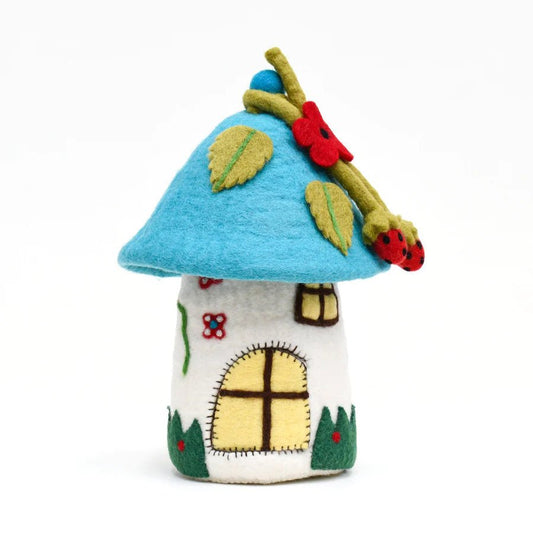 hand felted fairy house