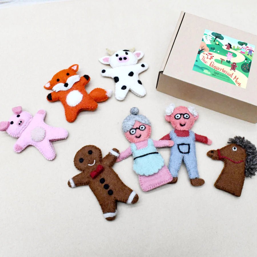 Gingerbread Man Story Finger Puppet Set