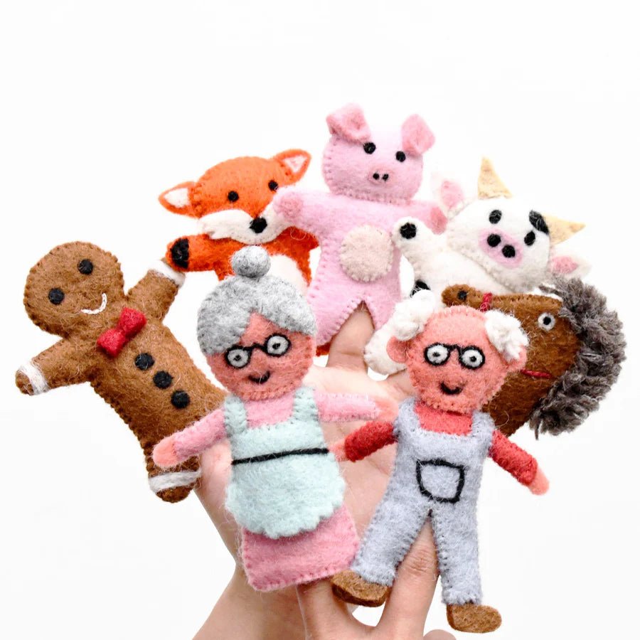 Gingerbread Man Story Finger Puppet Set