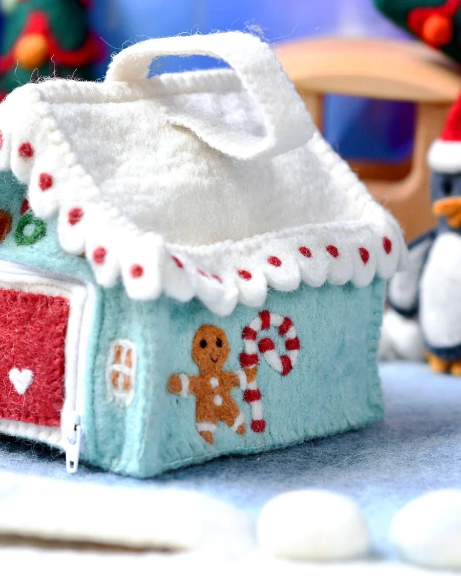 Felt toy gingerbread house side