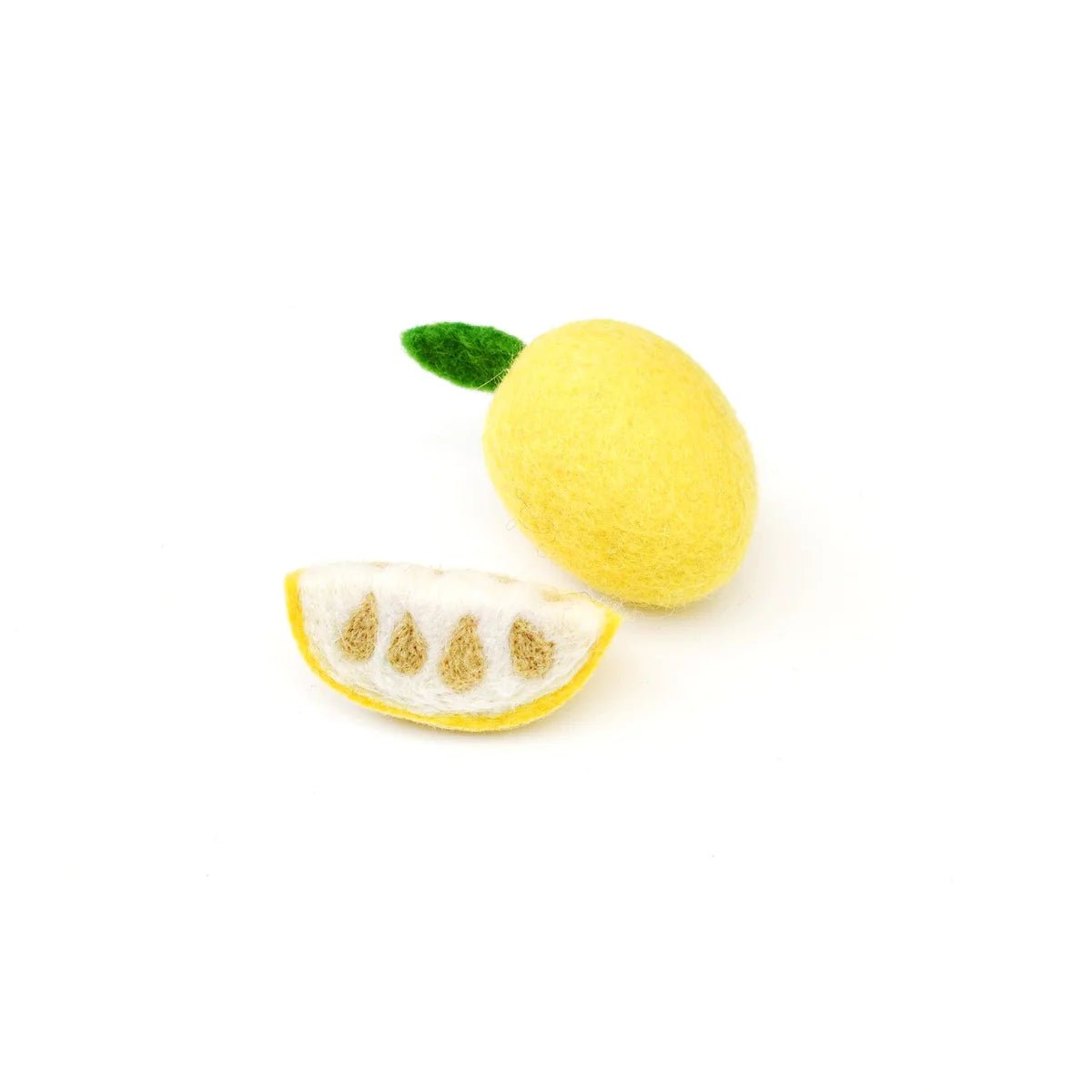 play food felt lemon and slice toy