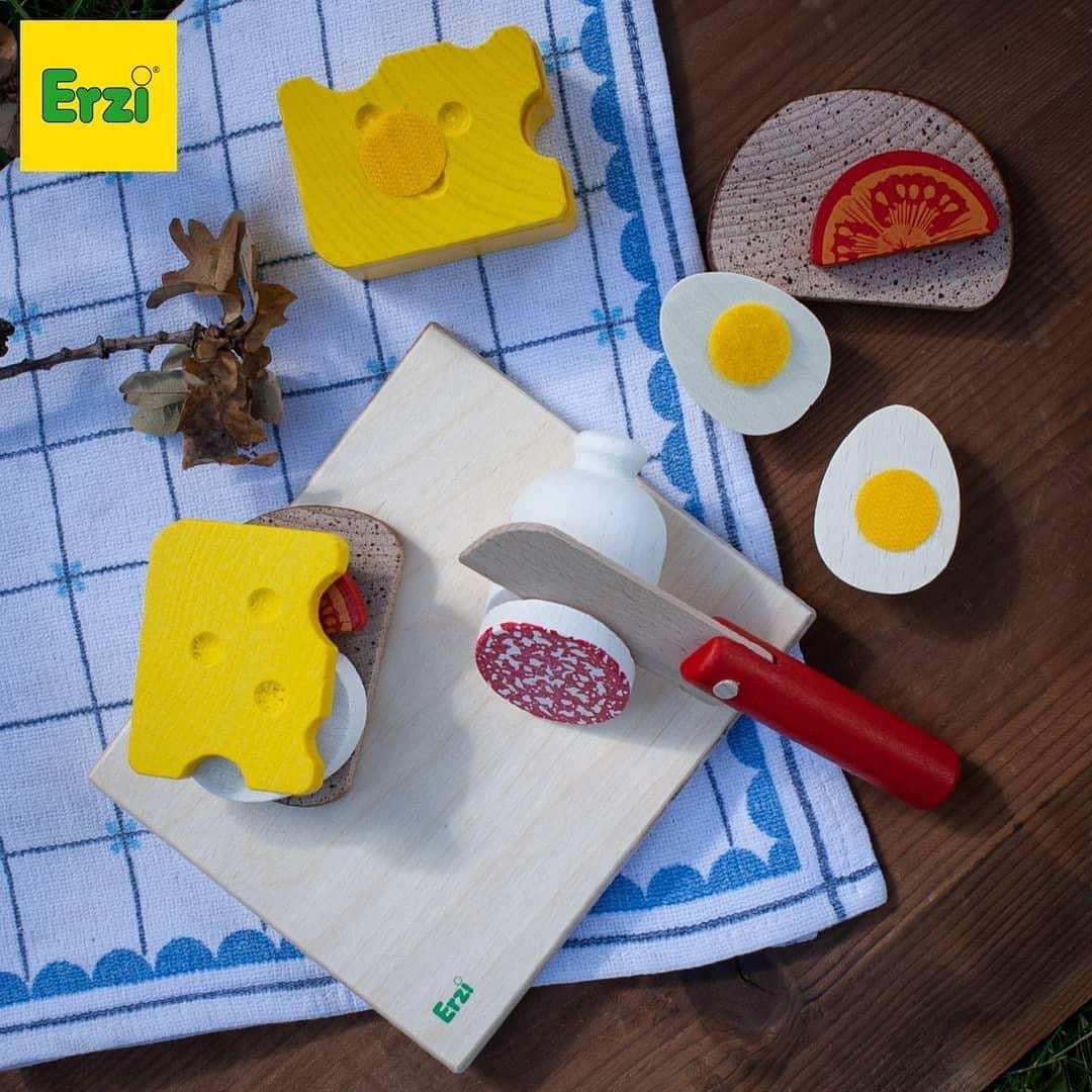 erzi wooden play food sandwich set 3