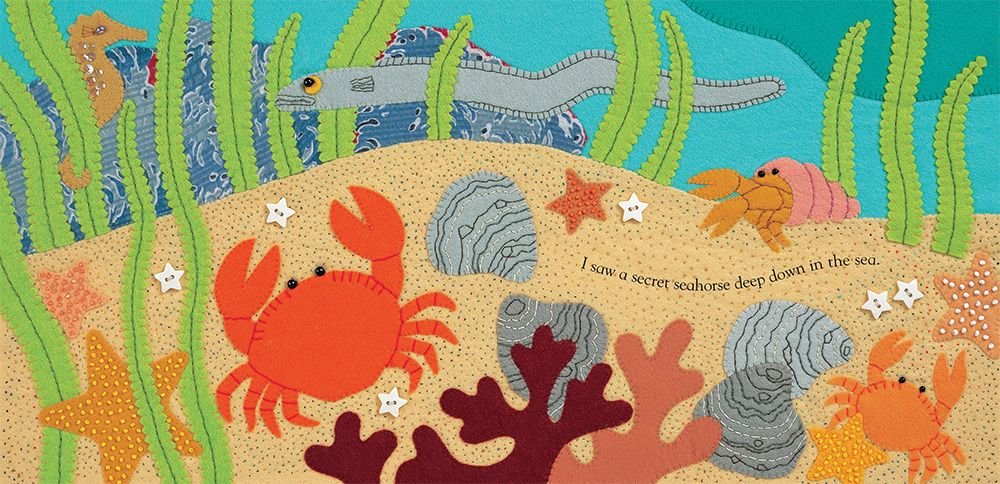 Secret Seahorse first page collage art