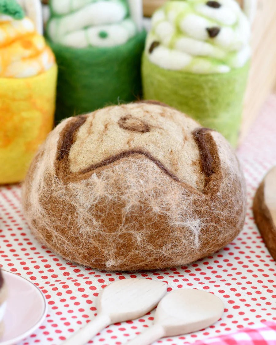 eco-friendly play food felted sourdough bread